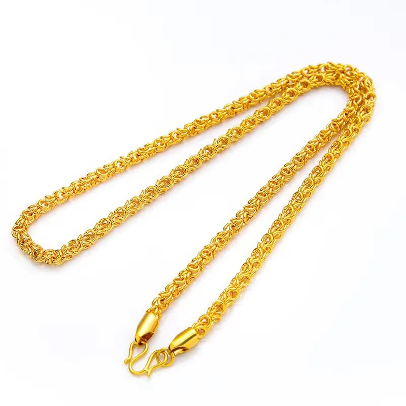 

Luxury 24K 9999 Pure Gold real gold Men's Twist Aggressive Necklace