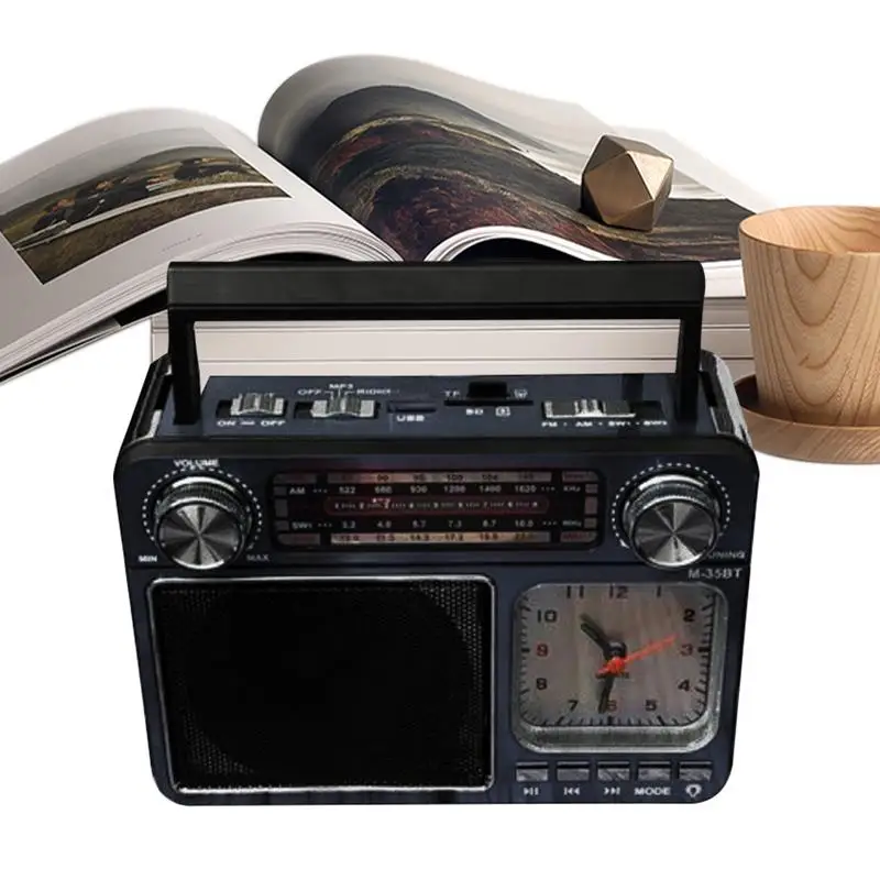 

Wireless Radio Speaker Wireless Music Player FM Radio Time Display USB MP3 Player With Lights Strong Reception For Indoor
