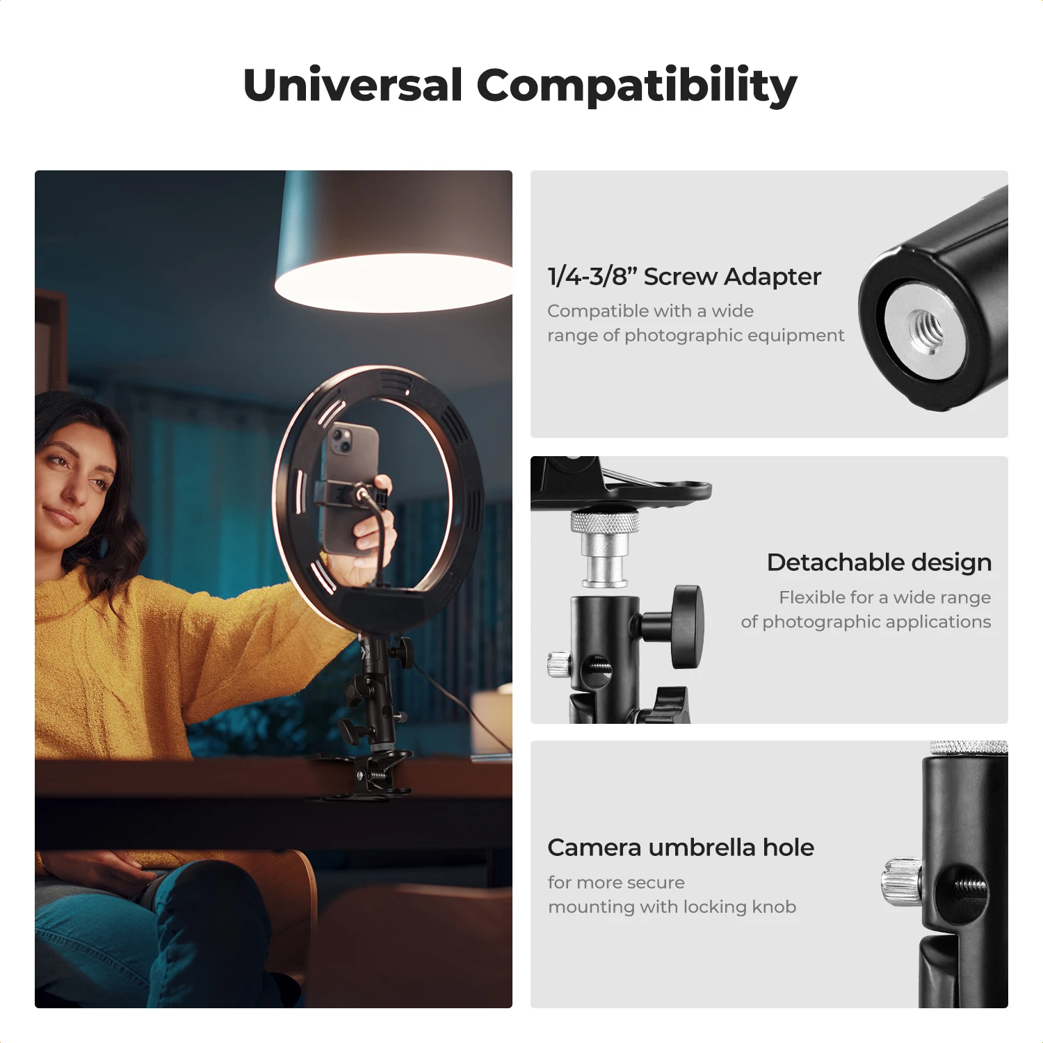 K&F Concept 메탈 리플렉터 클램프 5/8인치  - Photography Lighting Reflectors 리뷰 및 가격