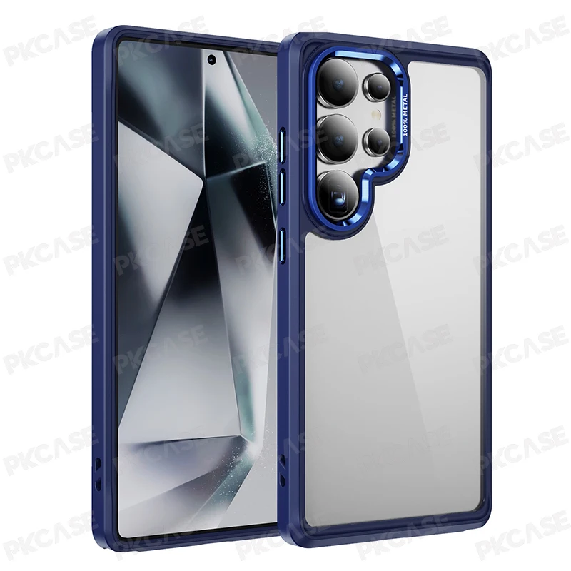 PKCASE Acryl Hochtransparente Handyhülle für Samsung Galaxy S26 S25 S24 S23 Plus Ultra Stoßfeste Objektivschutz-Klarhülle