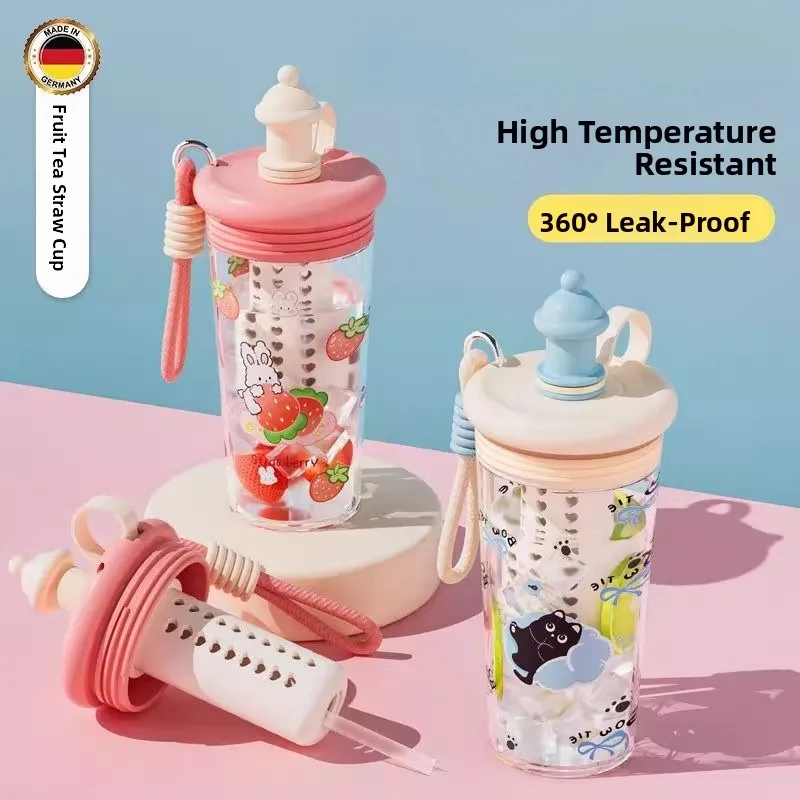 portable-high-aesthetic-value-women's-water-cup-summer-straw-tea-water-separation-durable-high-temperature-tritan-anti-fall