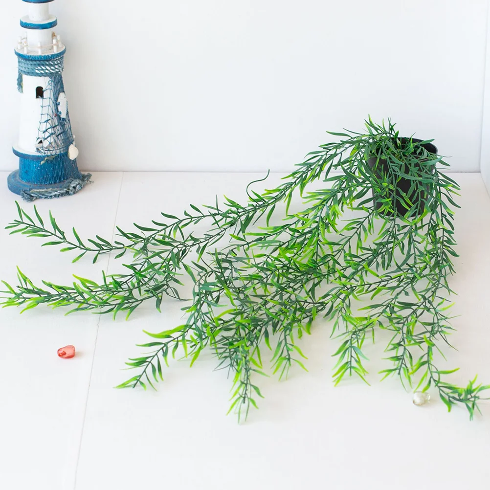 

3Pcs Artificial Hanging Plant Decor Realistic Fake Vine in Pot Indoor Wall Ceiling Hanging Potted Plant Simulation Natural