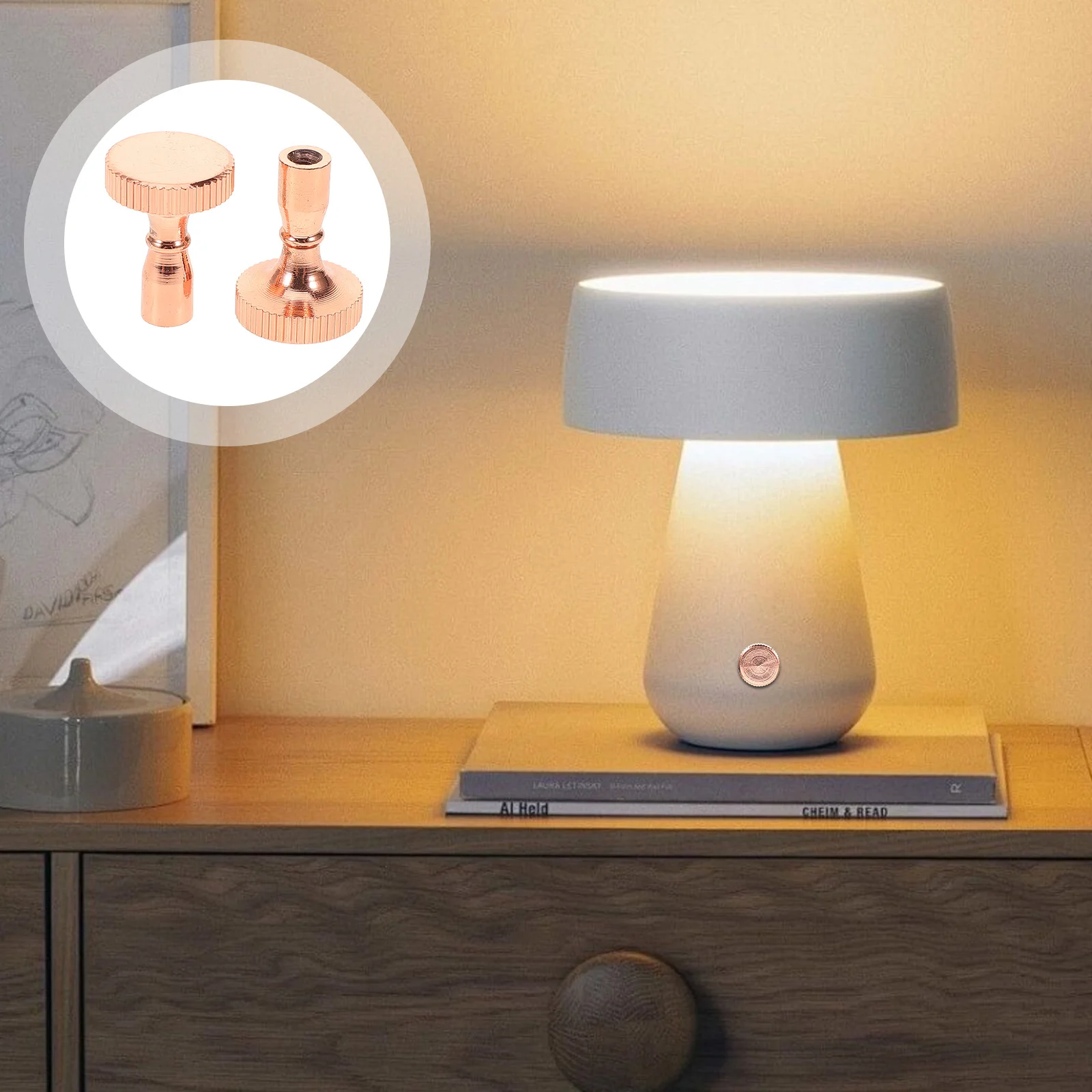 

4Pcs Lamp on Off Switch Knob Replacement Copper Socket Knob for Floor Table Lamps Smooth Operation Brightness Adjustment Handle