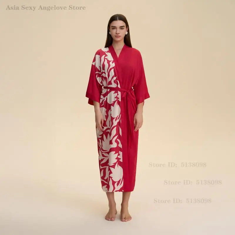 المتضخم المرأة الصباح رداء حريري الساتان ثوب النوم المنزل روب للنوم مثير البشكير كيمونو طباعة زهرة ملابس خاصة المتسكعون