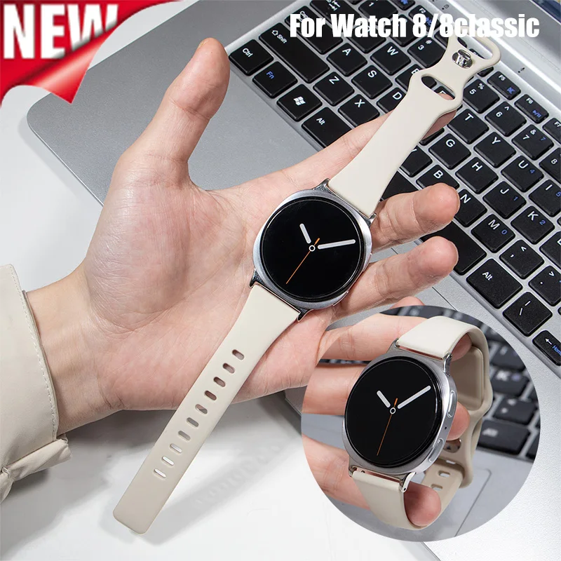 Armband für Samsung Galaxy Watch 8/8 Classic 44mm 40mm 46mm Weiches, schlankes Silikonarmband für Samsung Galaxy Watch 8 Damen-Uhrenarmband