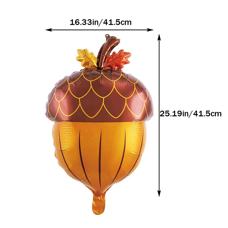 10 шт. воздушные шары с желудью, фольгированные осенние воздушные шары с желудью для детского душа, украшения для дня рождения, осень, Дня благодарения