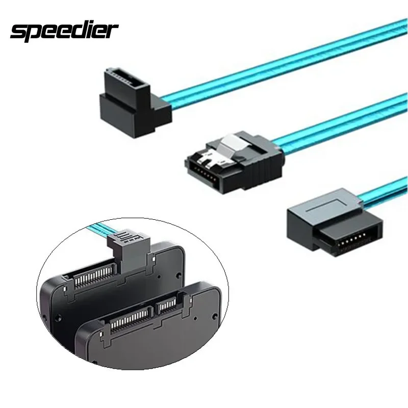 Kabel do szybkiego ładowania dysku twardego SATA 3.0 Elbow SATA 3 6 Gb/s Proste w górę w dół Lewy prawy kąt 90 do dysku twardego HDD