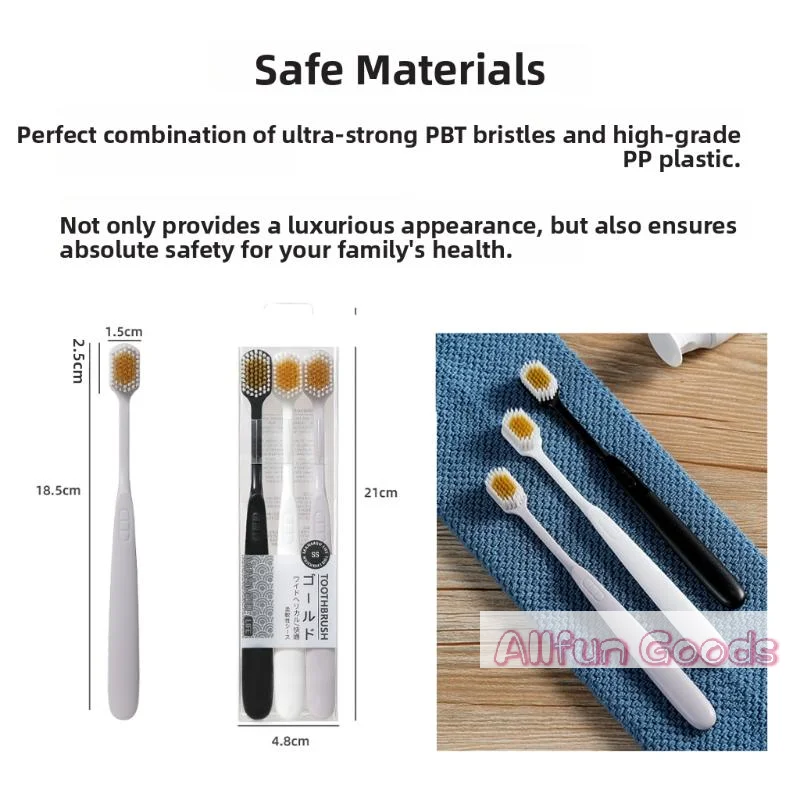 3 PCS Soft Bristle Wide Head Toothbrush Non Slip Ergonomic Handle 3 Pack Perfect For Daily Home Oral Care For All Family Members