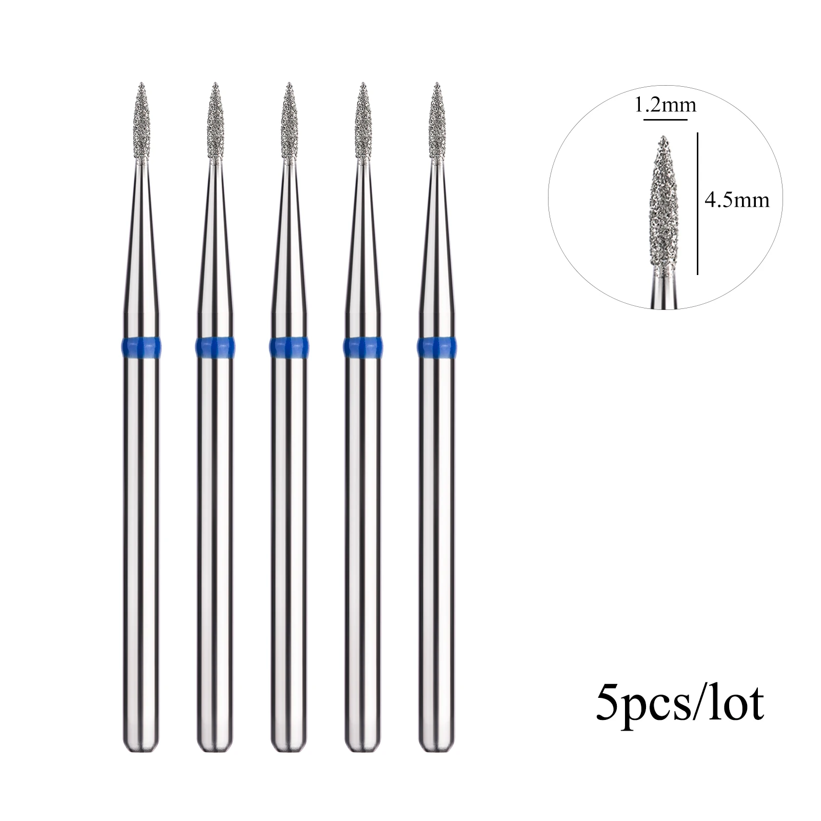 TP 5 teile/los Diamant Nagel Bohrer Bits 3/32'' Flamme Nagel Bits Elektrische Fräser Für Maniküre Rotary Häutchen sauber Nagel Werkzeuge