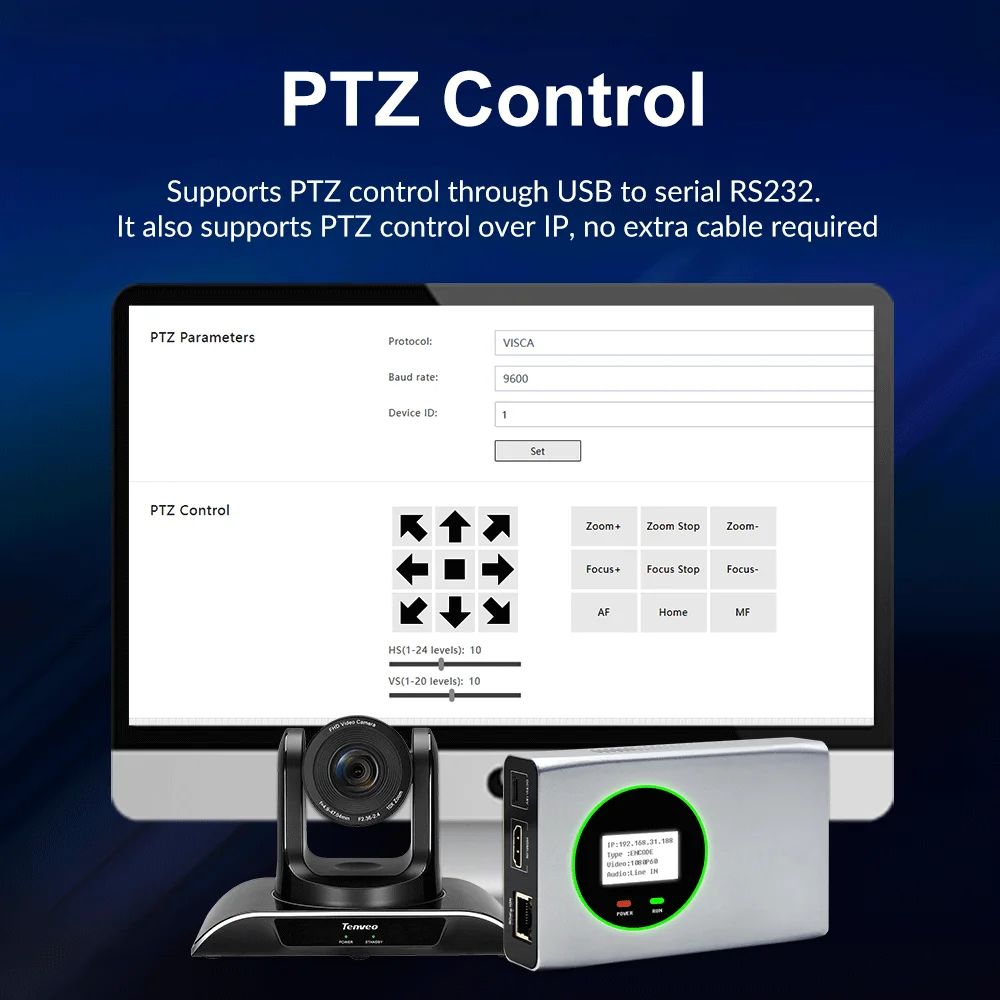Bulit-in Tally NDI Encoder Decoder HD 1080P FULL NDI Encoder with PTZ Control/POE