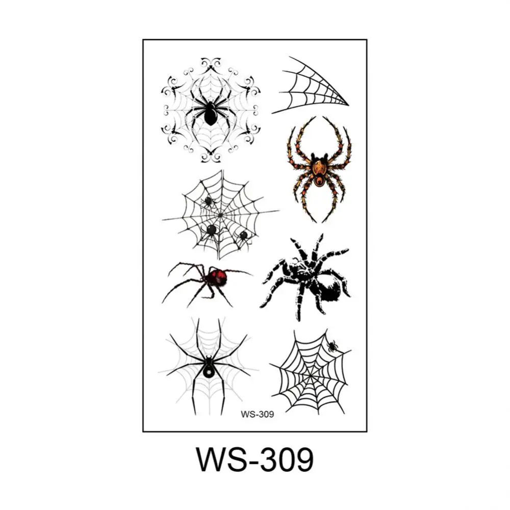 Horror Dark 3D Spider Temporary Tattoo Stickers For Halloween Waterproof Hand Arm Body Art Fake Tattoo Sticker Women Men