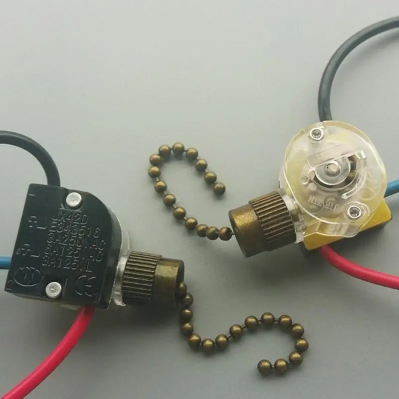 3-Wire Pull Chain Switchs Versatile Pull Chain Switchs Simple Installation for Clear Ceiling Fan or Hangings Lamp 