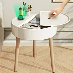 Three Legs Night Table Modern Light Luxury Multi-functional Coffee Desk Versatile Storage Nightstand, Modern Bedside Cabinet 124