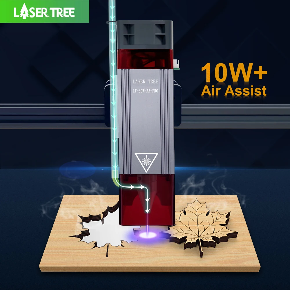 Moduł laserowy LASER TREE 10W Moc optyczna z głowicą laserową wspomagającą powietrze 450nm TTL Niebieskie światło do grawerowania Narzędzia do