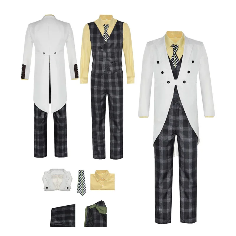 

Jerome Cosplay Costume Male Uniform Tailcoat Tie Clothes Men Vest Shirt Pants Full Set Outfit Halloween Carnival Role Party Suit