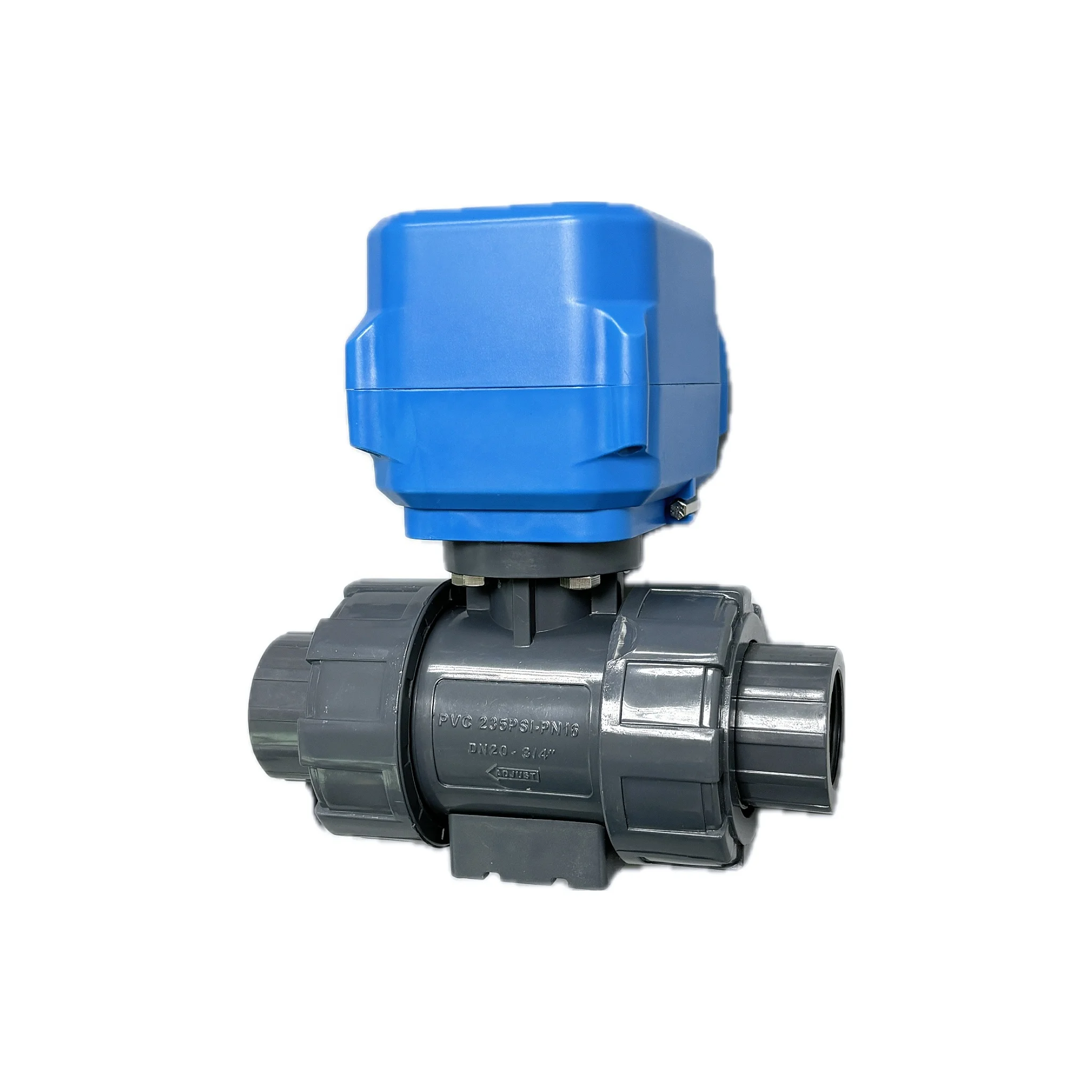 NPT Threaded UPVC Electric 2-Way Ball Valve, DC12-24V, DN15-DN50 (1/2