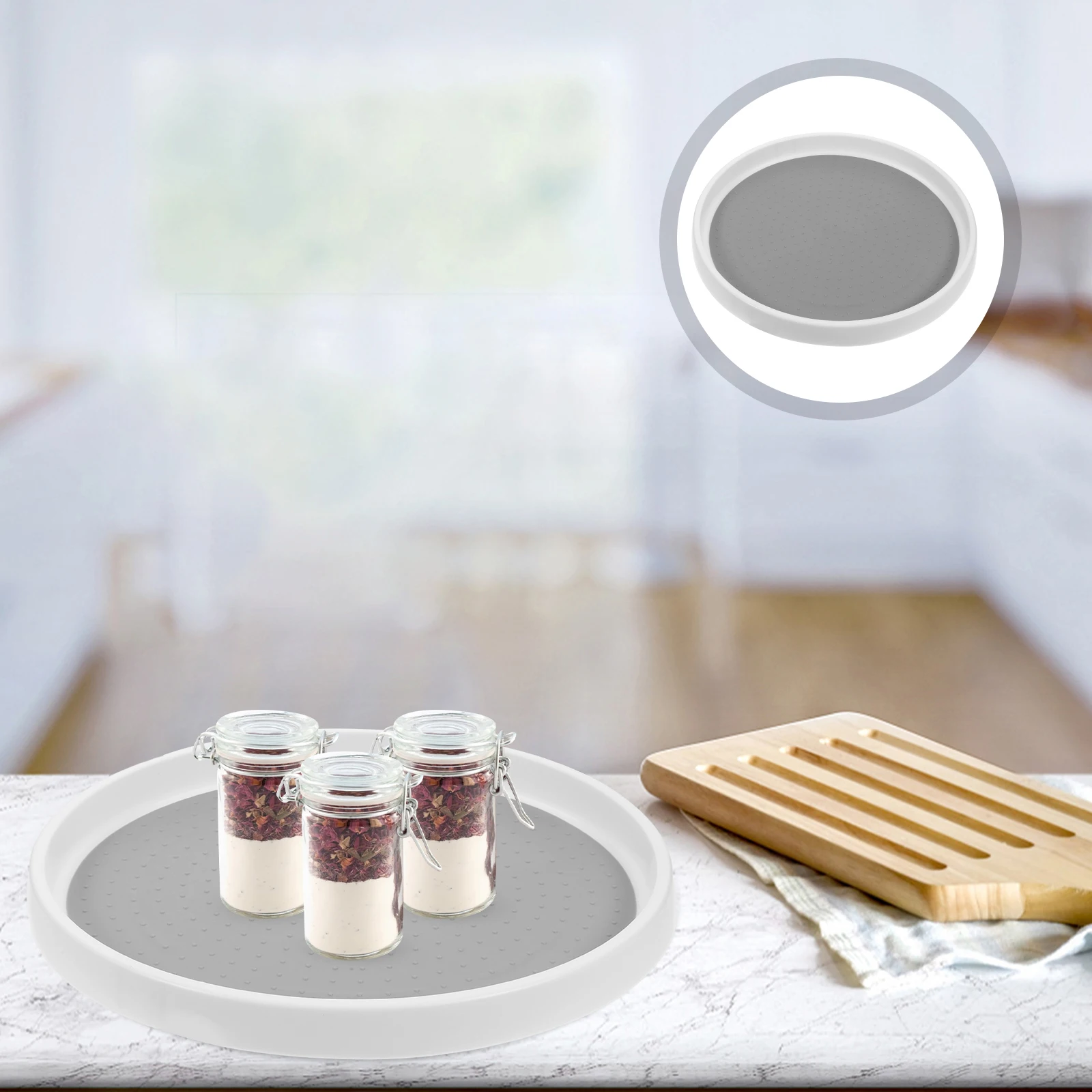 

Rotating Spice Rack Kitchen Organizer Turntable Organizer Tray Spice Jar Holder Cabinet Storage 360 Rotation Round Makeup Tray