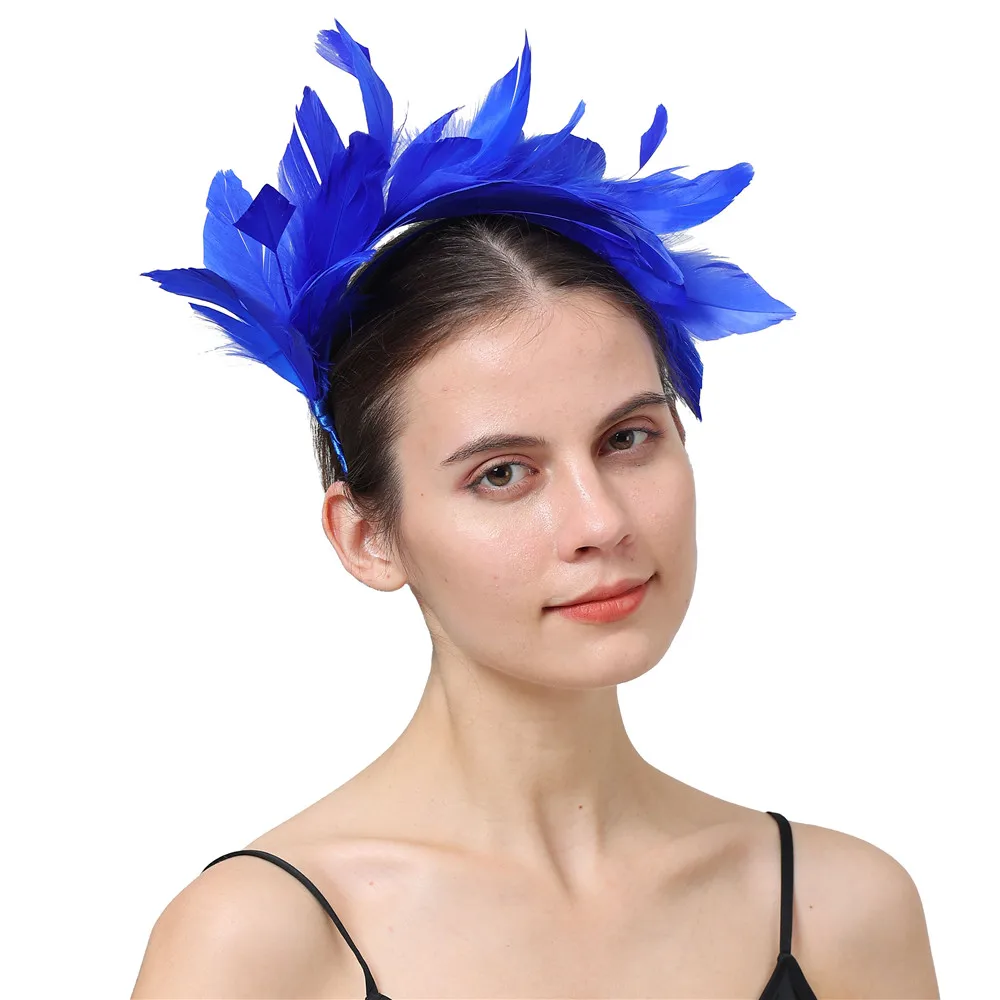 New Fashion Feather Headband Fascinator For Women Wedding Hair Accessories Fancy Feathers Headwear Occasion Hair Band Hats