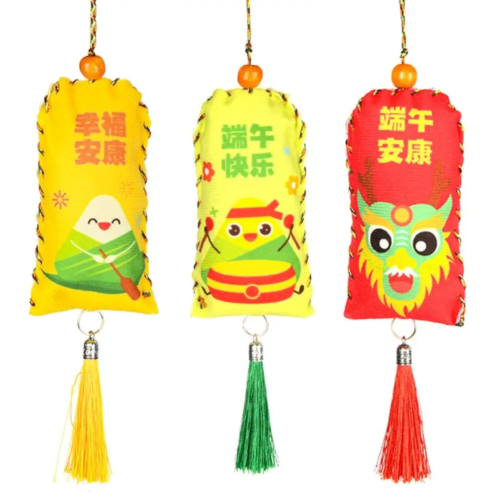 Hanging Dragon Boat Festival Sachet with Tassel Antique Style Kindergarten Material Package Cartoon Zongzi Pendant