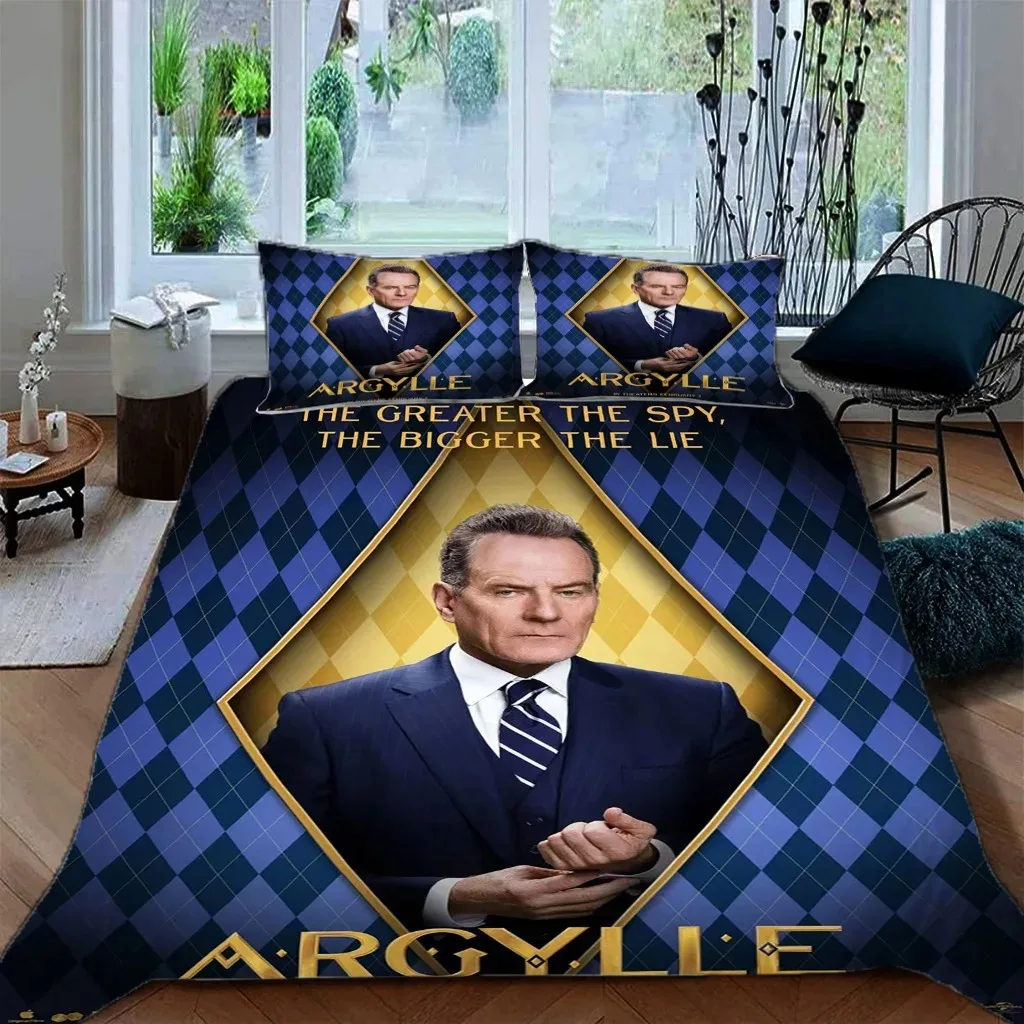 Film Argylle Bedding Set Mystery Agent Duvet Cover Pillowcase   3D Print Quilt cover Single Double Large