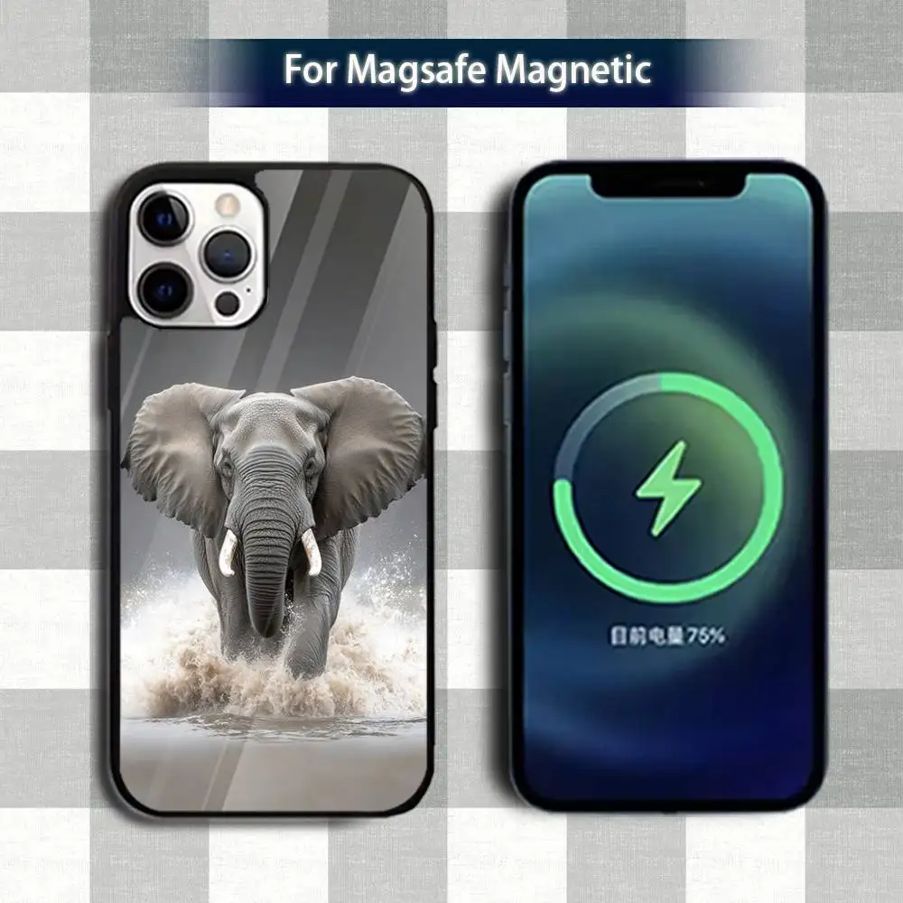 حافظة هاتف ضخمة على شكل فيل على شكل حرف A لهاتف آيفون 13,12,15,17,11,16,14,Pro,Max,Plus,Mini,Magsafe,حافظة شحن لاسلكية مغناطيسية #4