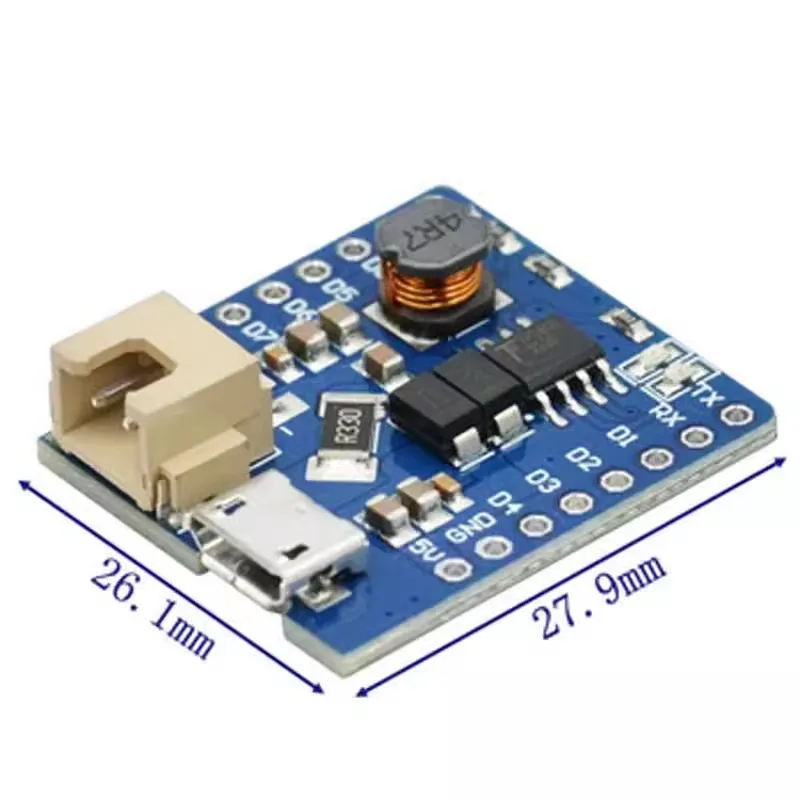 D1 Mini Battery Shield for Wemos USB Single Lithium Battery Charging Boost Module With Pins LED Indicator 5V DC