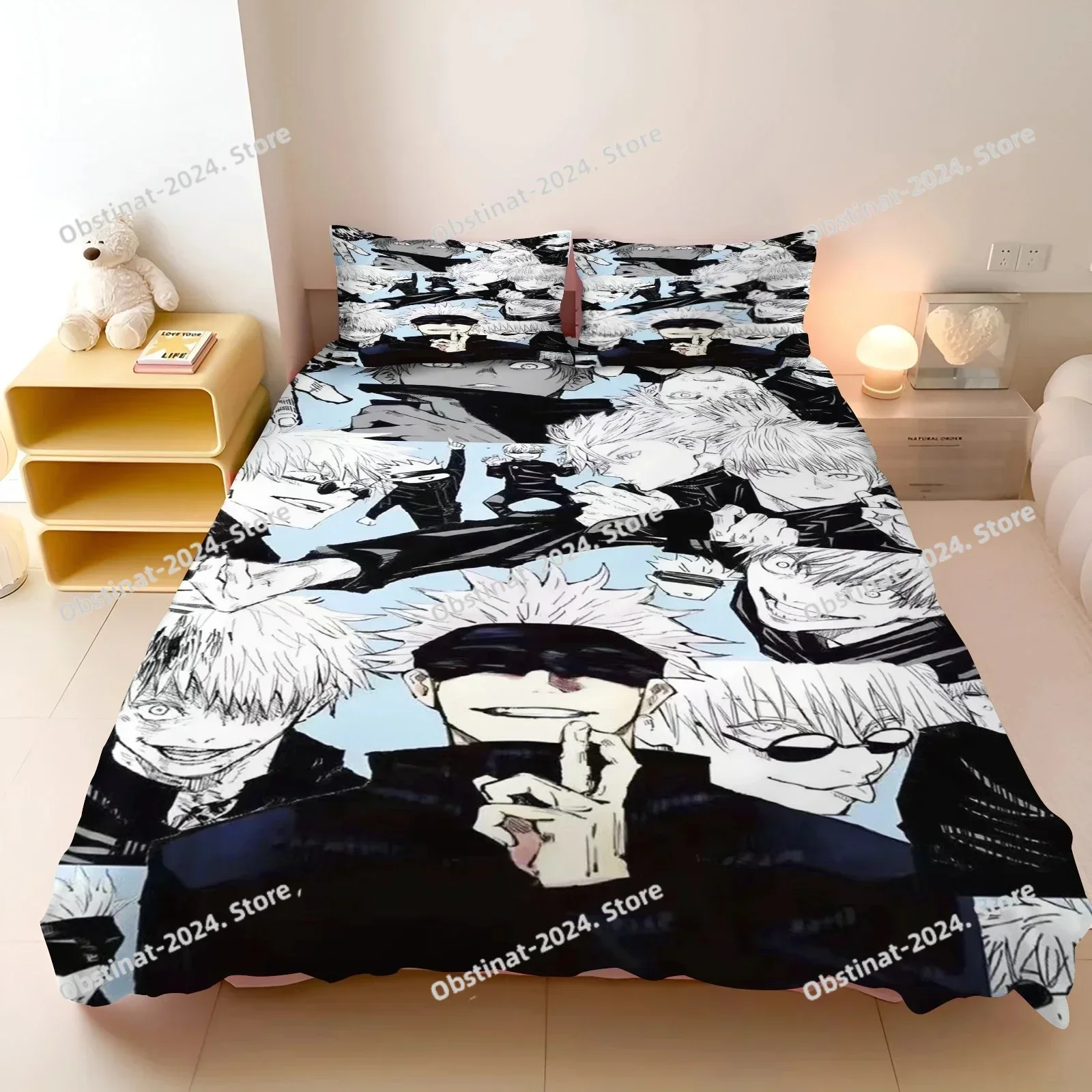 Jujutsu Kaisen Bedding Set Anime Duvet Cover Sets Japan Famous Comforter Bed Linen Twin Queen King Single Size Dropshipping Gift