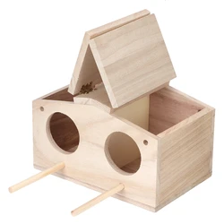 Wooden Pet Bird Nests House Breeding Box Cage Outdoor Birdhouse Accessories for Parrots Swallows