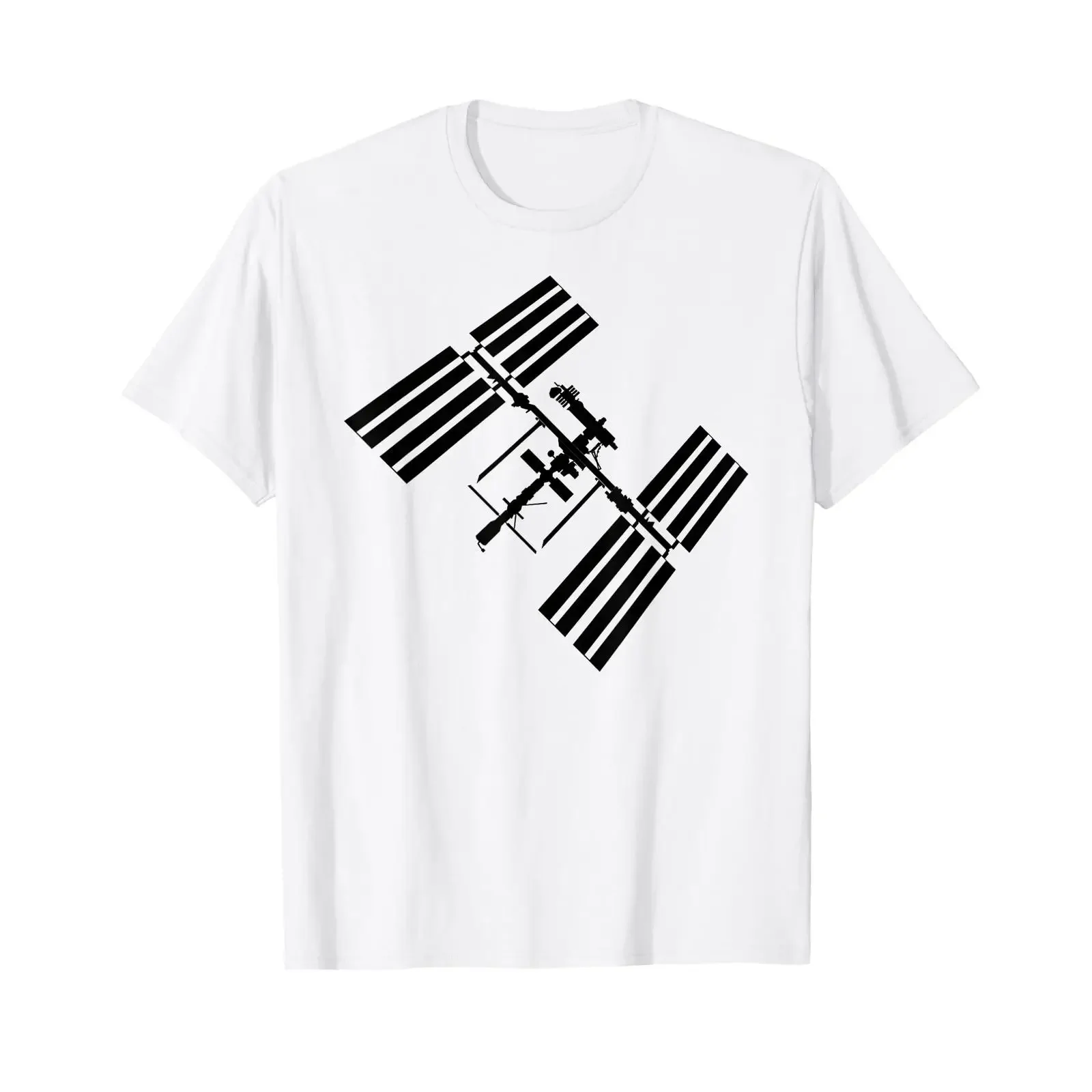 ISS International Space Station Silhouette T Shirt vintage Washed homme Top For Everyday Wear Slightly streetwear graphic