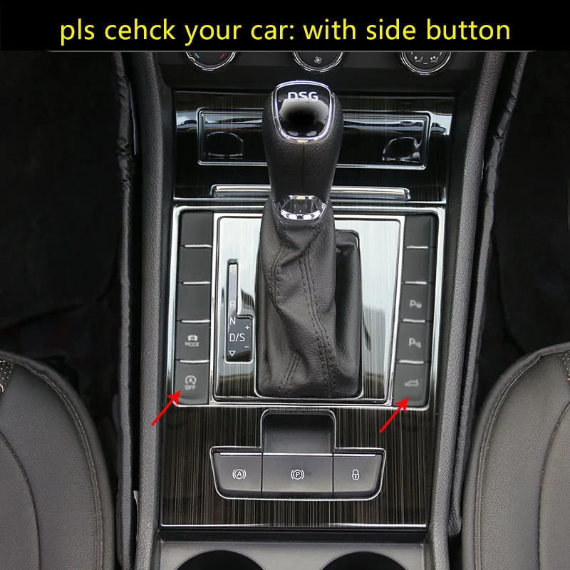 5pcs for SKODA Superb AT 2016-2018 Gear Panel WITH Both Sides Button Decoration Frame Stainless Steel