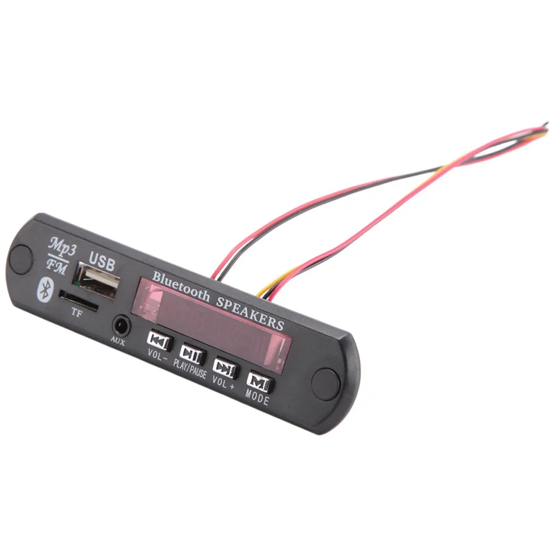 -A12R 2X Bluetooth 5,0 placa decodificadora de MP3 DC 5V 12V módulo de Radio FM para coche compatible con TF USB AUX para teléfono de coche