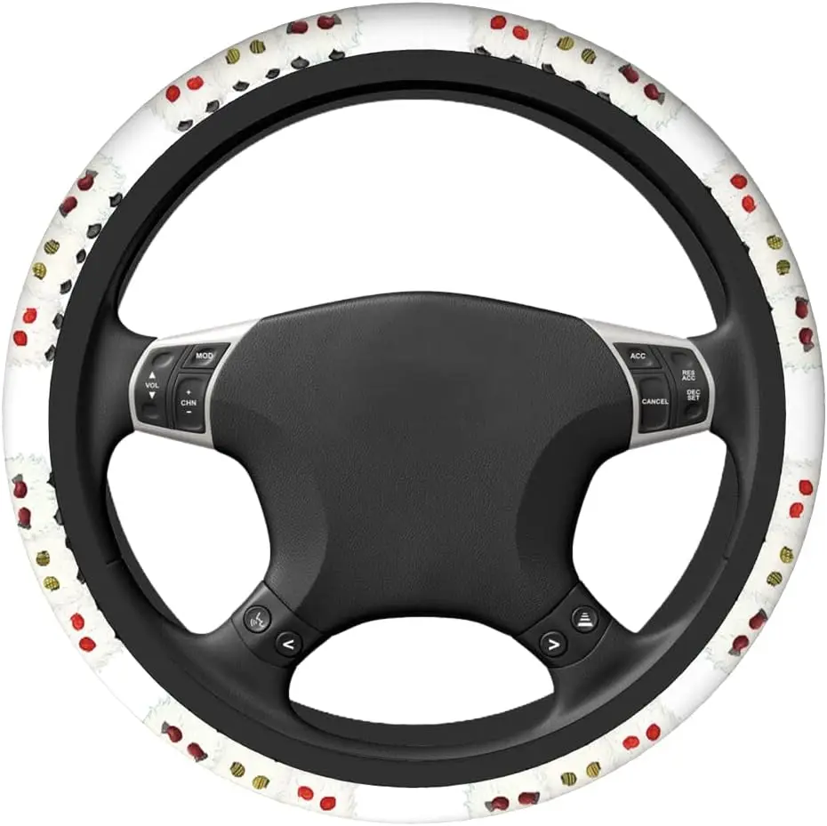 Gnomes Car Steering Wheel Covers Cute Gnomes in Colorful Caps Women Men Interior Accessories Universal 15 Inch Steering St