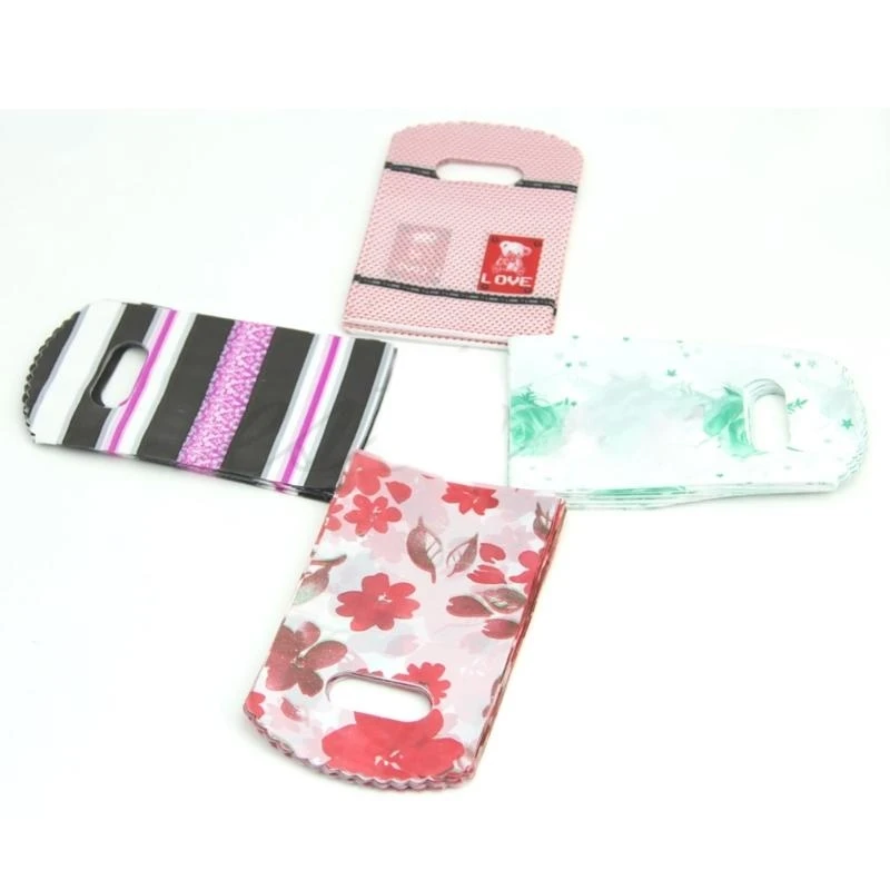 F92B Petits sacs en plastique Ensemble 50 points fleur fleur conception conception cadeaux délicats