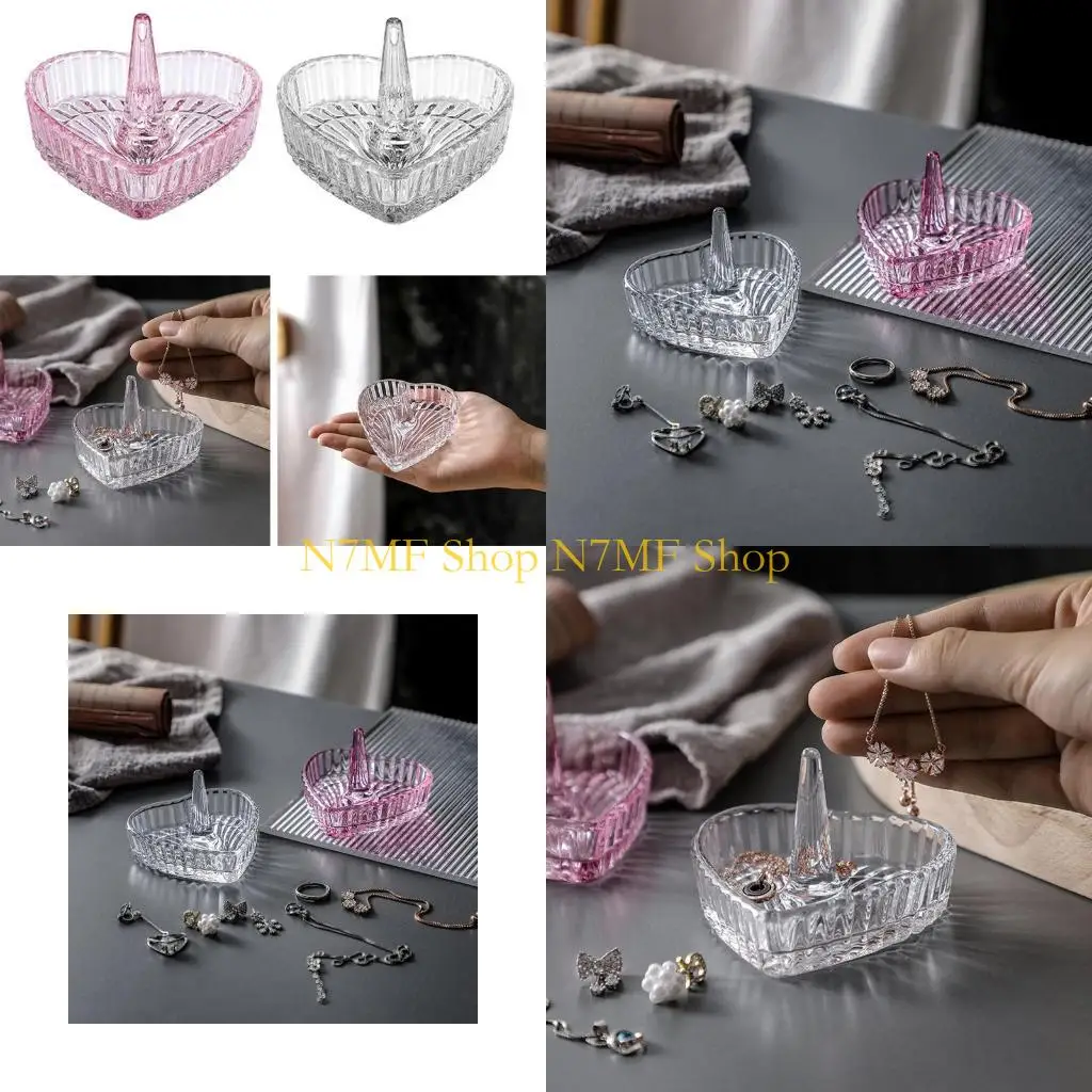 N7MF Wedding Ring Trinket Tray Stand Jewelry Ring Dish Holder Bracelet Tray Dresser Top Trinket Holder Handmade Ornament