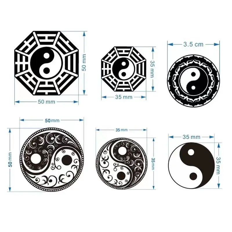 Yin Yang Fish Tai Chi Eight Diagrams Mobile Phone Metal Stick Mobile Phone Computer Tablet Decorative Stickers