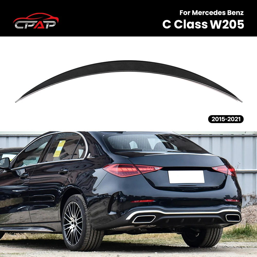 

Real Dry Carbon Fiber Rear Trunk Spoiler Wing for Mercedes Benz C Class W205 Sedan OEM/PSM Style 2015-2021