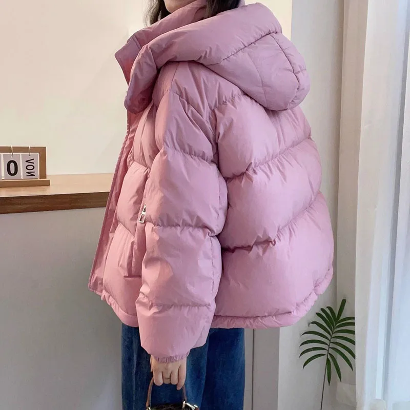 

Fashion Parkas Women's Jacket Korean 2025 New Autumn Winter Loose Hooded Thicken Warm Short Down Cotton Padded Coats Female Tops