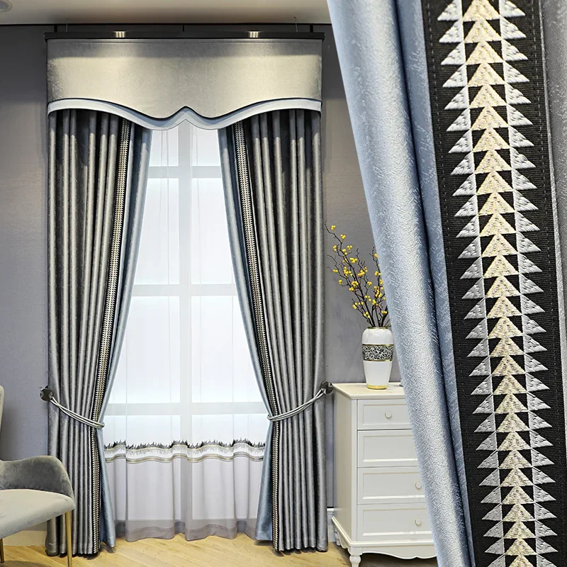 Modern Curtains for Living Room and Bedroom Simple High-end Thickened High-precision Windows Customized Home Decoration