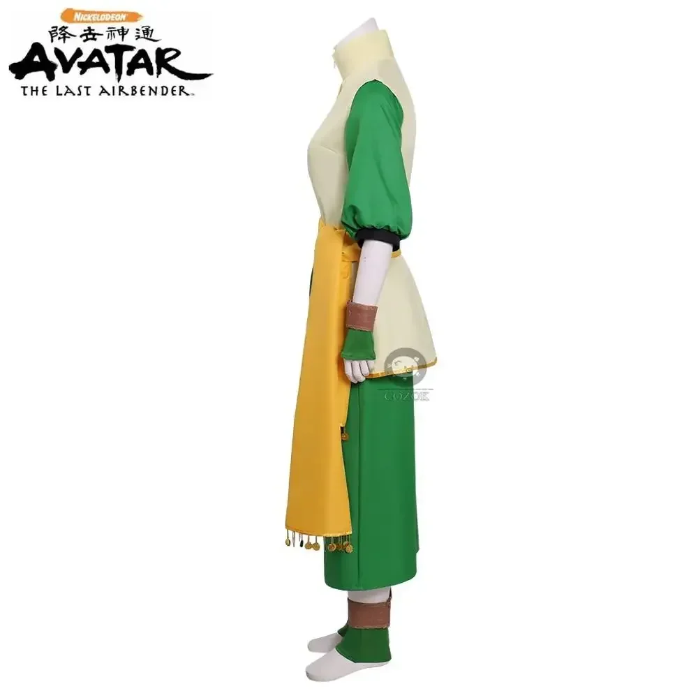 Toph Beifong Cosplay Costume Adult Halloween Costume Green Full Set Any Size - view 4