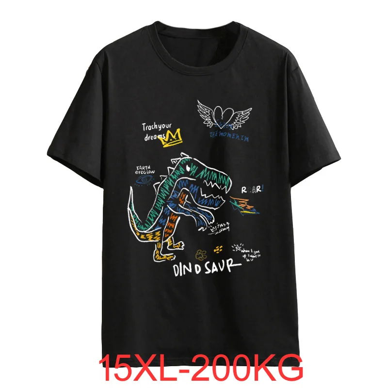 Camiseta de manga corta de verano para hombre, top holgado de manga corta con cuello redondo a la moda de talla grande 200kg 14xl 15xl, camiseta de gran tamaño