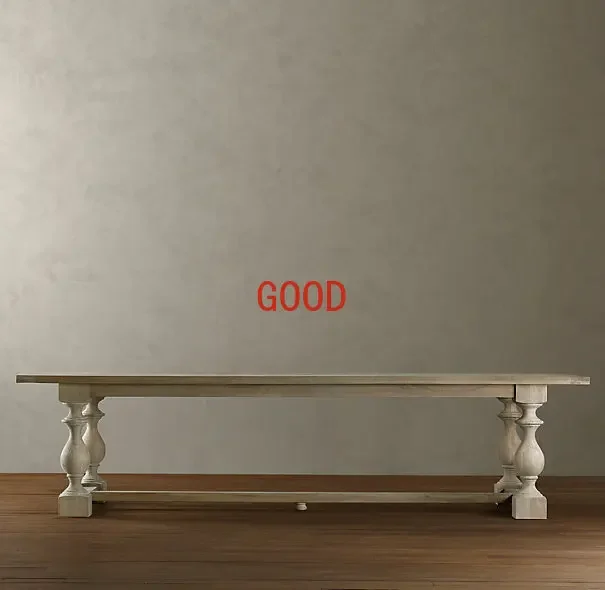 American Country Solid Wood Dining Table and Chair, Silent Style Rectangular French Bed & Breakfast