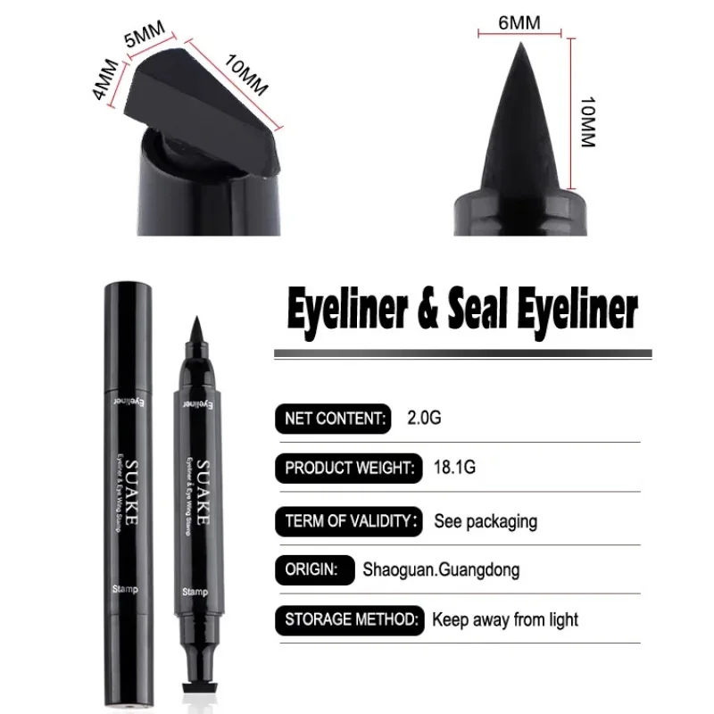 2 in 1 Wings Stamp Eyeliner Pen Double Head Seal Eyeliner Pen Lazy Man Two In One Wing Seal Eyeliner Liquid Pen Makeup Cosmetics