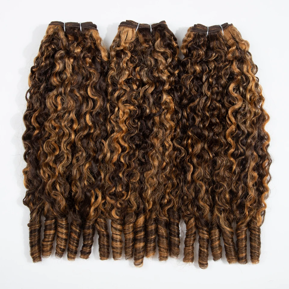 Sleek Highlight Colored BURMESE CURLY Human Hair Bundles For Women 30 Inch Natural Black Single  Burmes Curl Human Hair Bundles