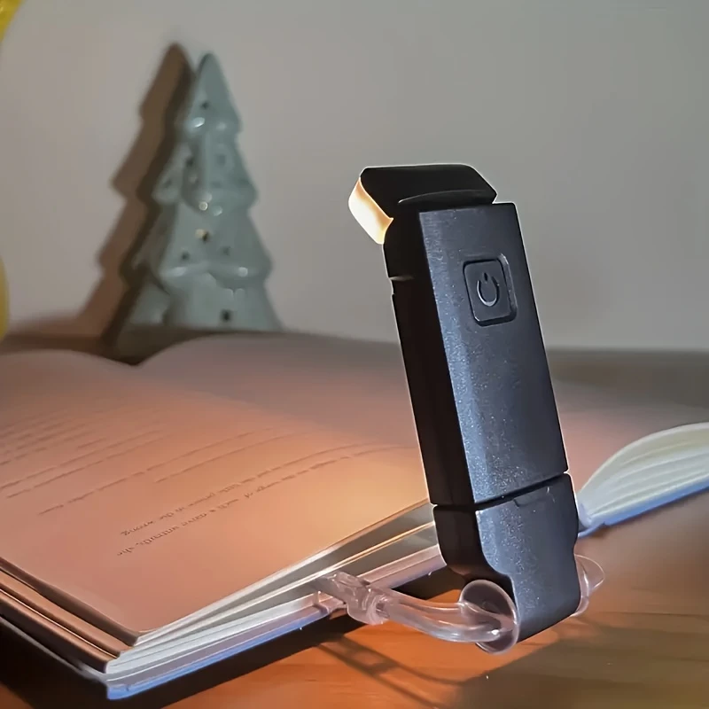 

Миниатюрная USB-лампа для чтения с функцией зарядки | Теплые и холодные цвета с функцией защиты глаз, 3 уровня регулировки яркости, настольная лампа-прищепка для книг