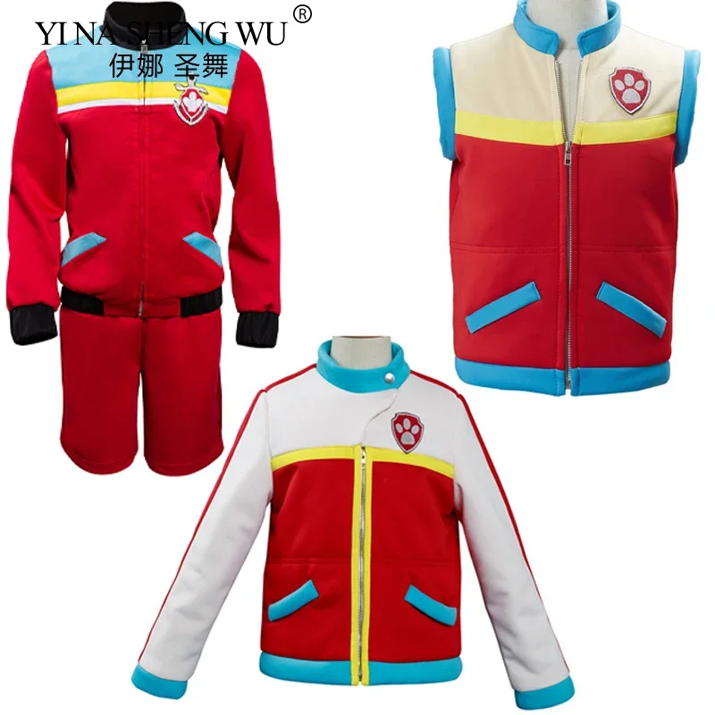 نباح دورية رايدر تأثيري ازياء الاطفال صبي فتاة عيد ميلاد الكابتن زي الكرتون دورية الكلب رايدر دور الحفلات Hallowee XI8788