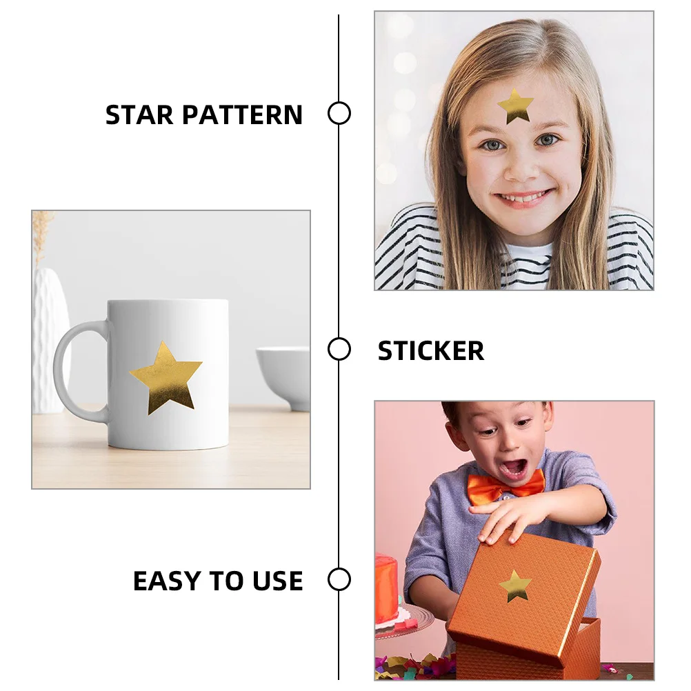 

2 Rolls Star Stickers Small Sparkly for Kids Reward Coated Paper Stars Self Adhesive Shiny
