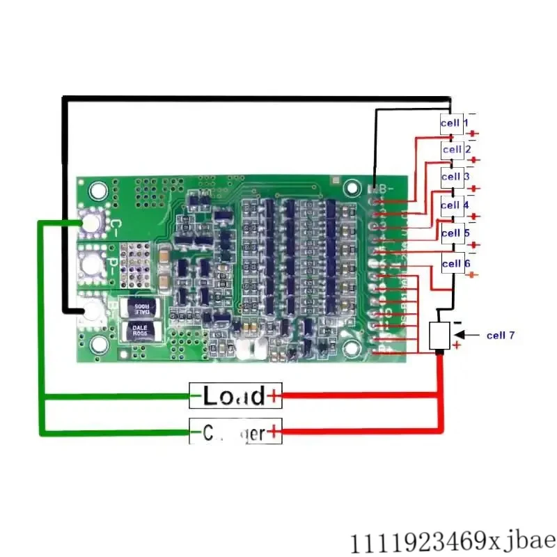 6S~13S 25A High Current Li-fepo4 Battery Charging Protection Board No Equalization Function Same Port/Split Port Wiring view 5