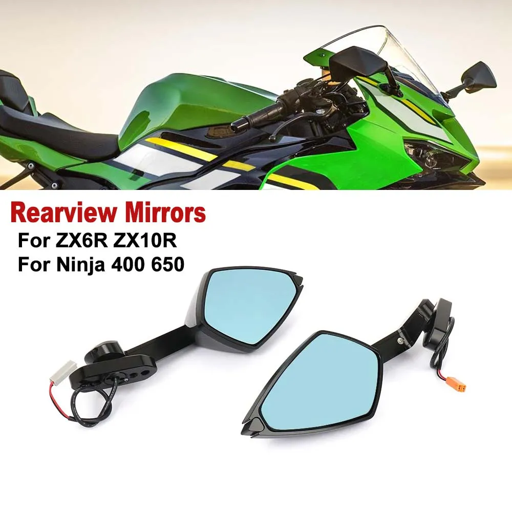 For Kawasaki ZX-6R ZX6R ZX10R Ninja 400 NINJA 650 New Motorcycle Front Windshield Rearview Mirrors Side Mirror Turn Signal