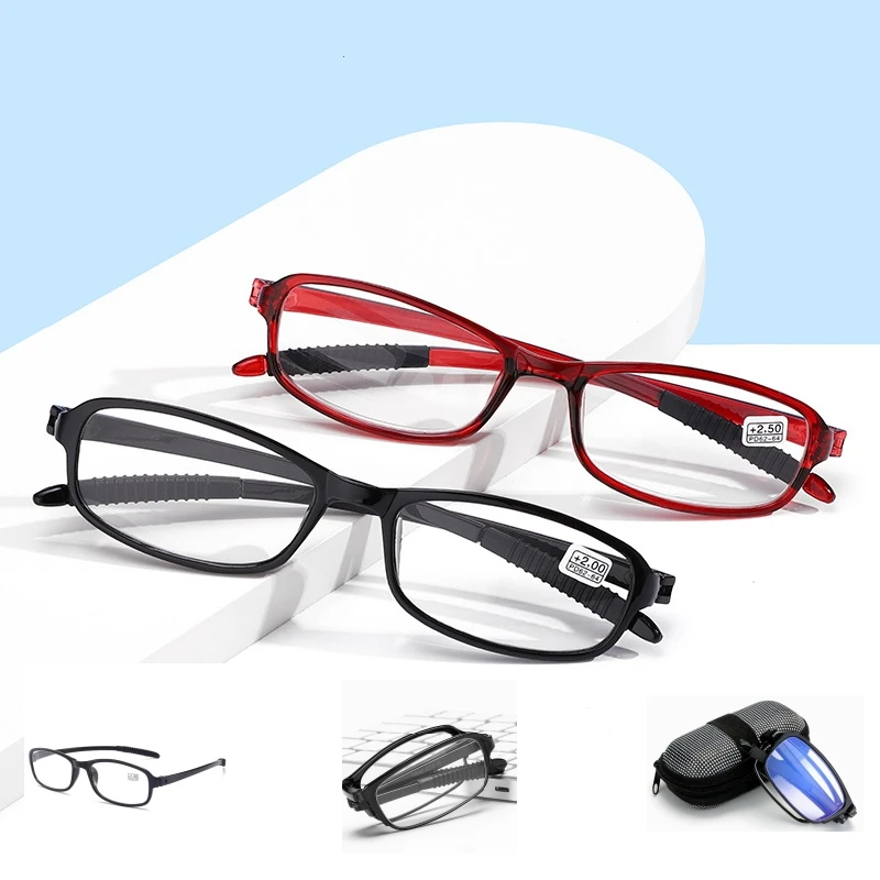 

Men Women Anti Blue Light Foldable Portable Reading Glasses Vintage Ultra Light TR Frame Presbyopia Glasses Luxury Eyewear