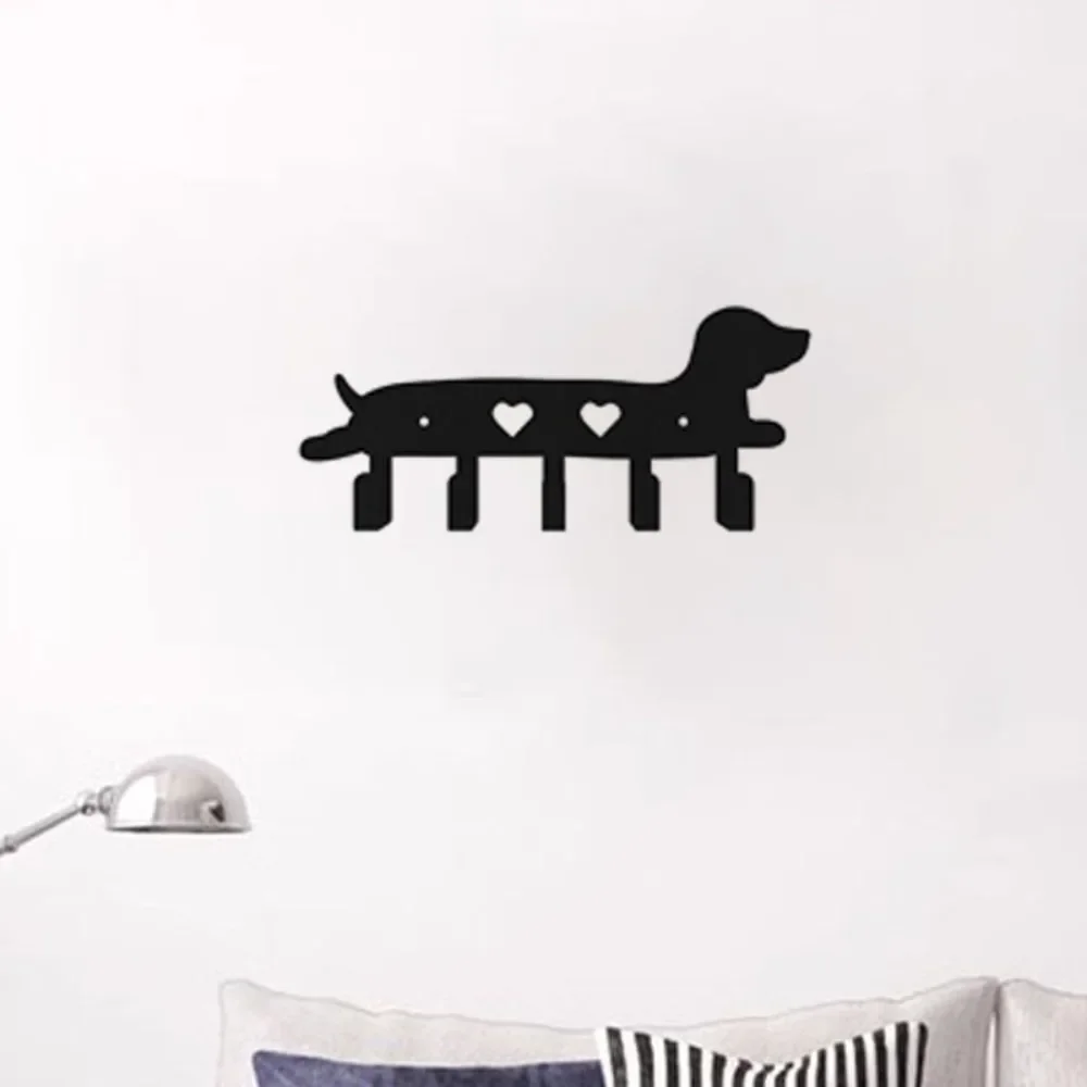 Wall Hook 1pc Metal Key Rack Dog Sign Key Hooks Hanger Wall Mounted with 5 Hooks Home Indoor&Outdoor Decoration Hanger Crochet